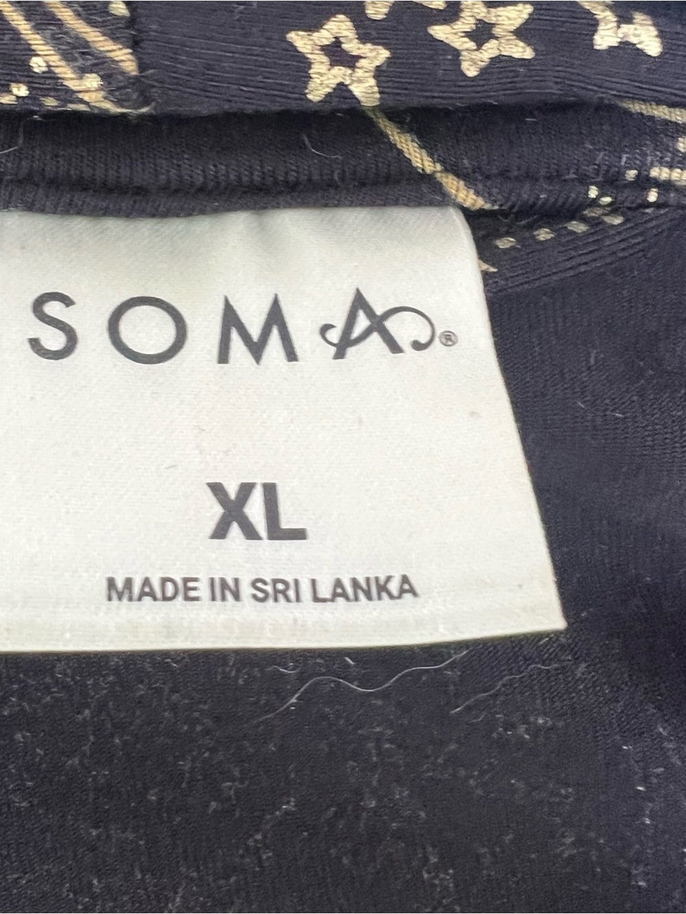Soma cool cotton Robe with Gold Celestial Print - Picture 4 of 6